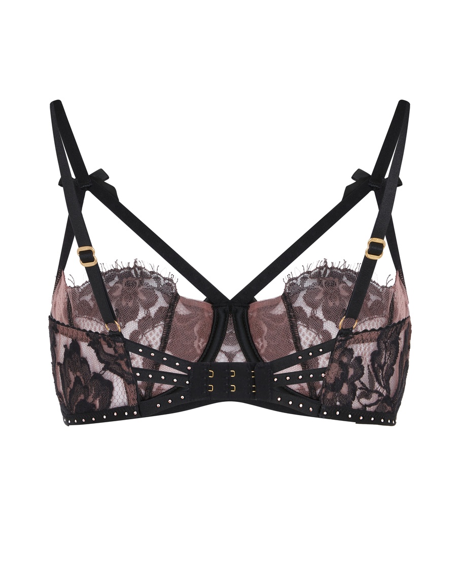 Розово-черный бюстгальтер с мягкой чашкой Temptressa
