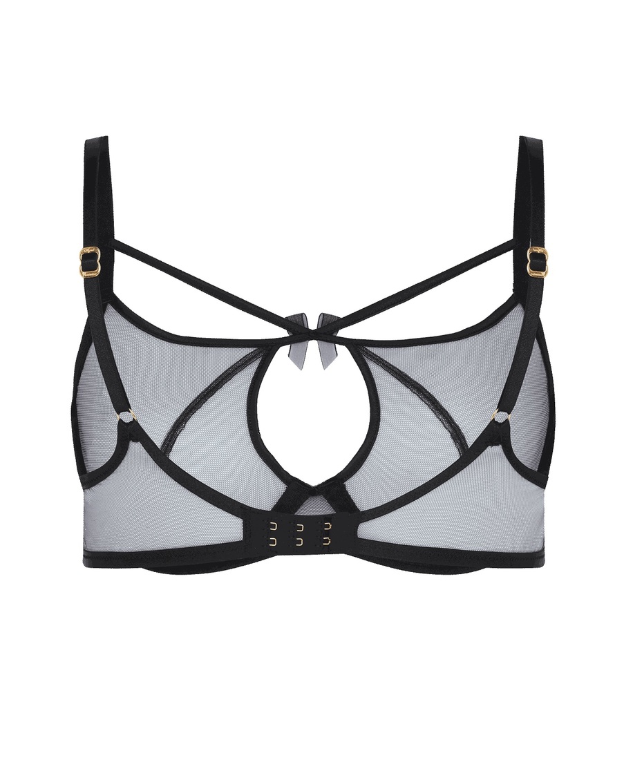 Черный прозрачный бюстгальтер с глубокой чашкой Buffie