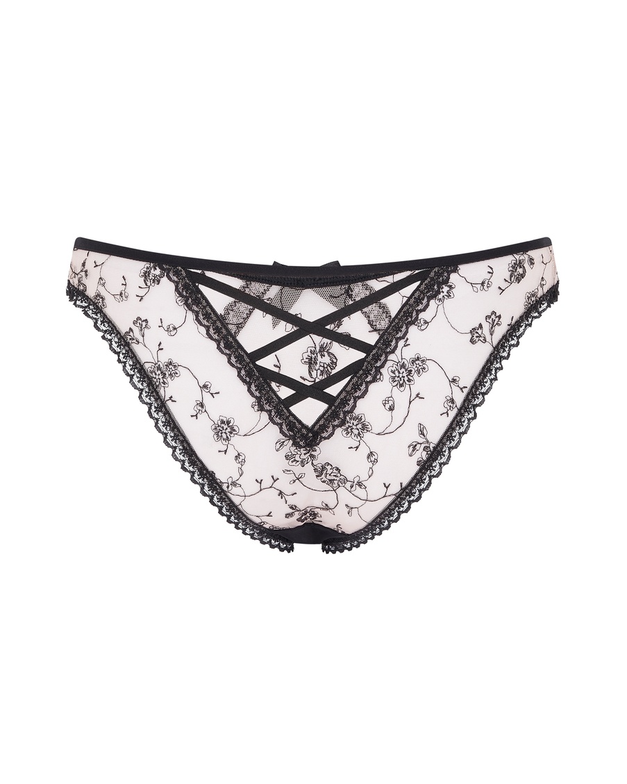 Розово-черные классические трусы Rosaleen