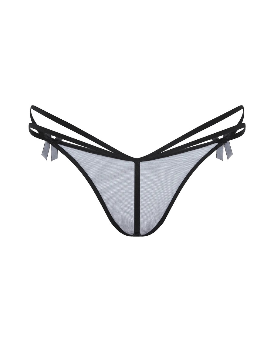 Черные прозрачные трусы стринги Buffie