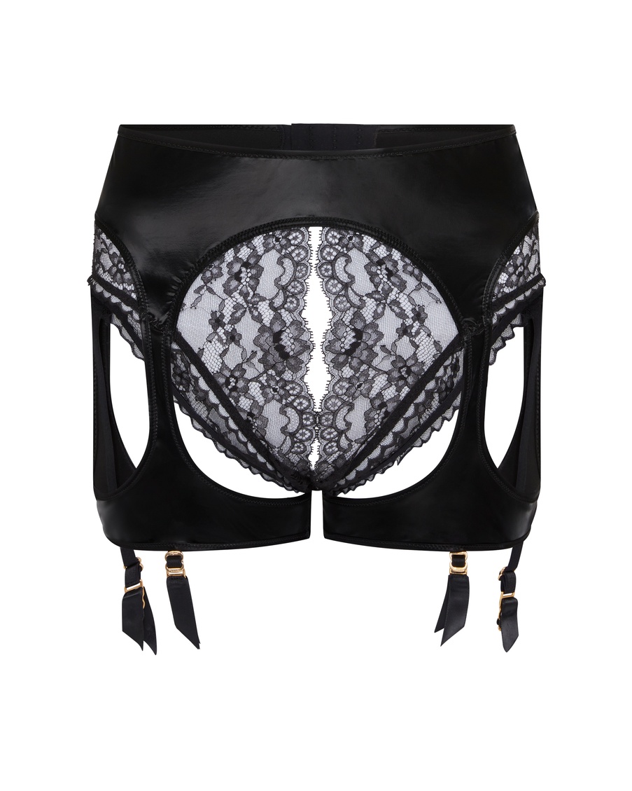 Черный пояс для чулок Rivere