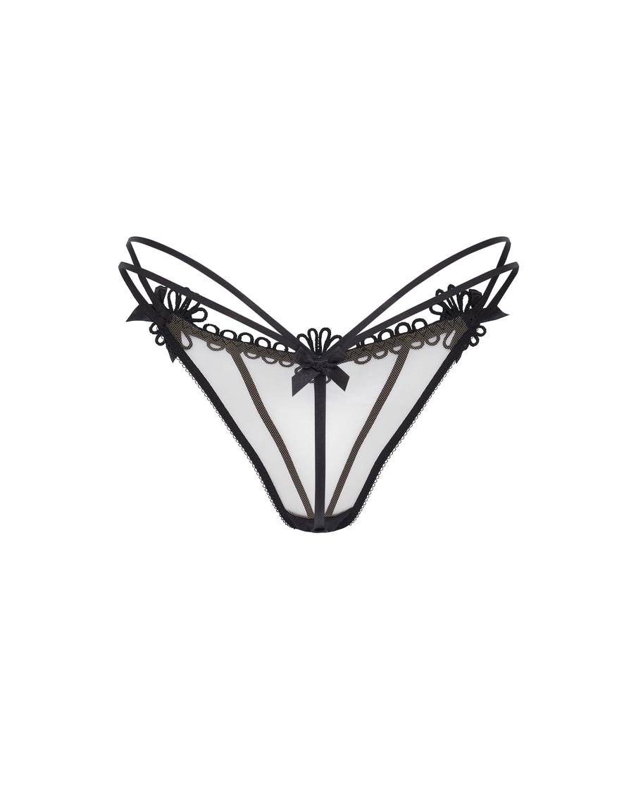 Черные прозрачные трусы стринги Coletta