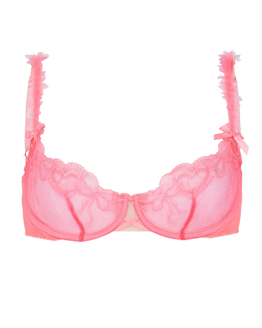 Розовый бюстгальтер с декольтированной чашкой Mimie