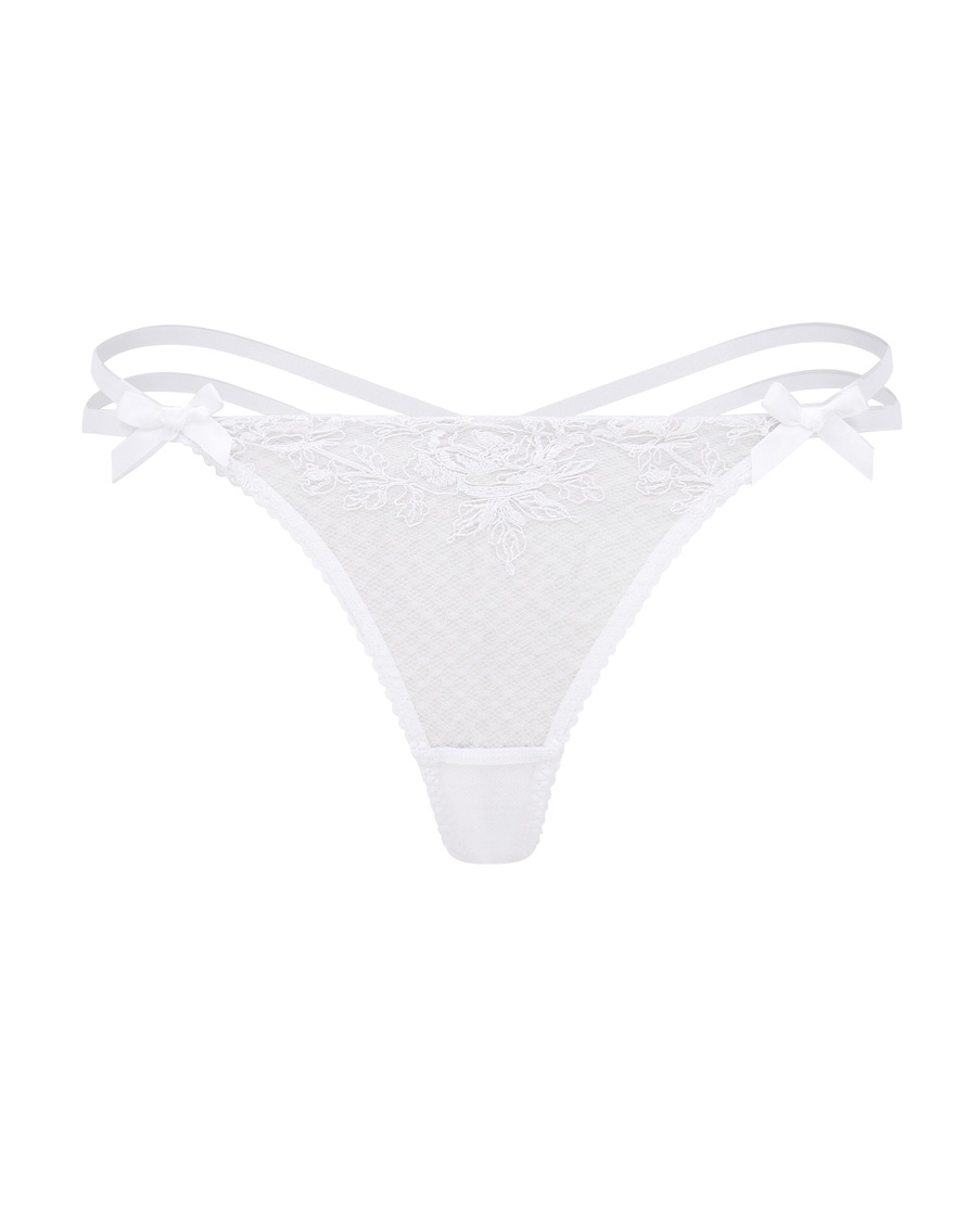 Белые трусы стринги Rosia