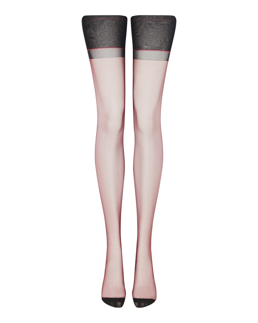 Бордовые чулки под пояс Gia