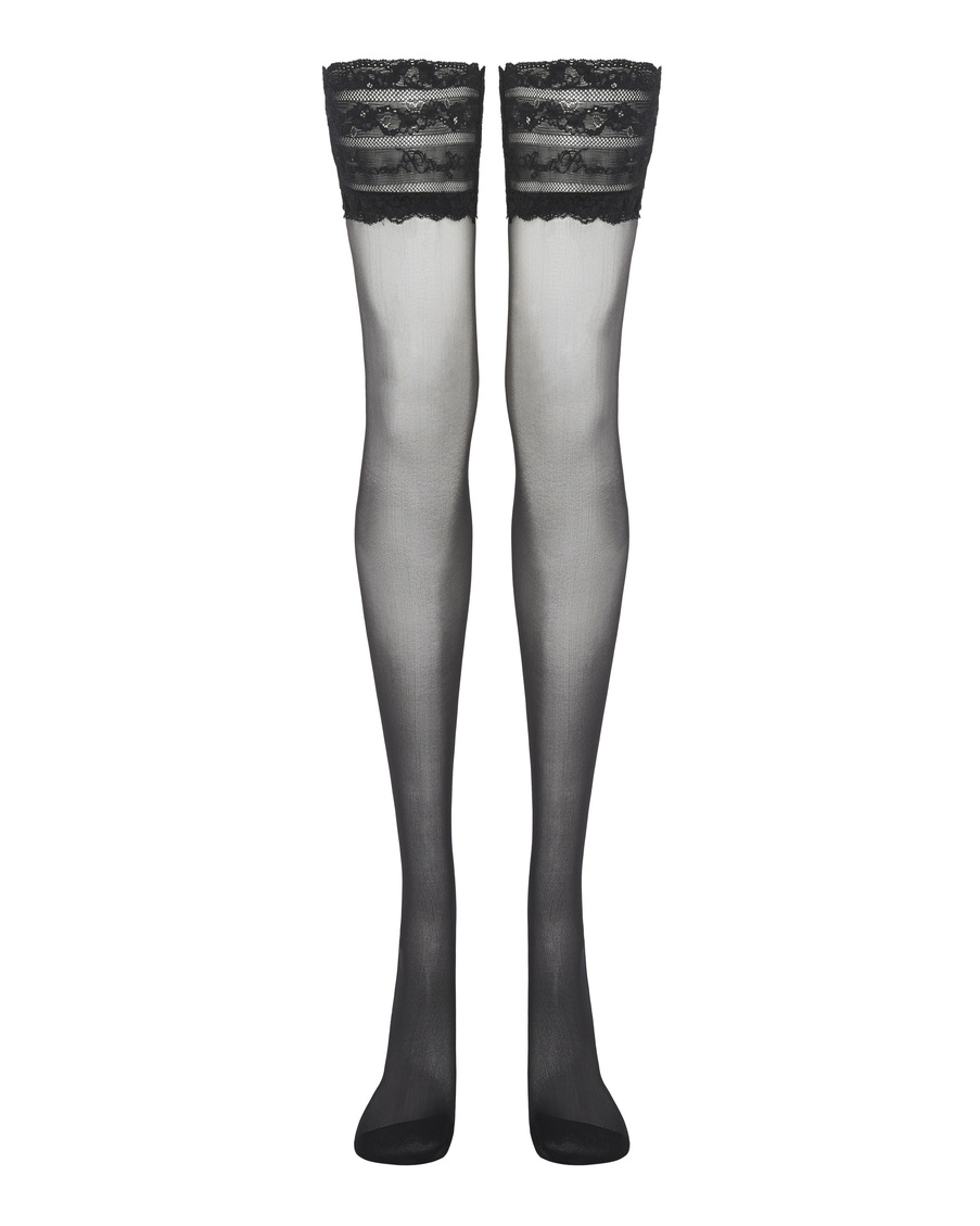 Черные чулки на резинке Neeve