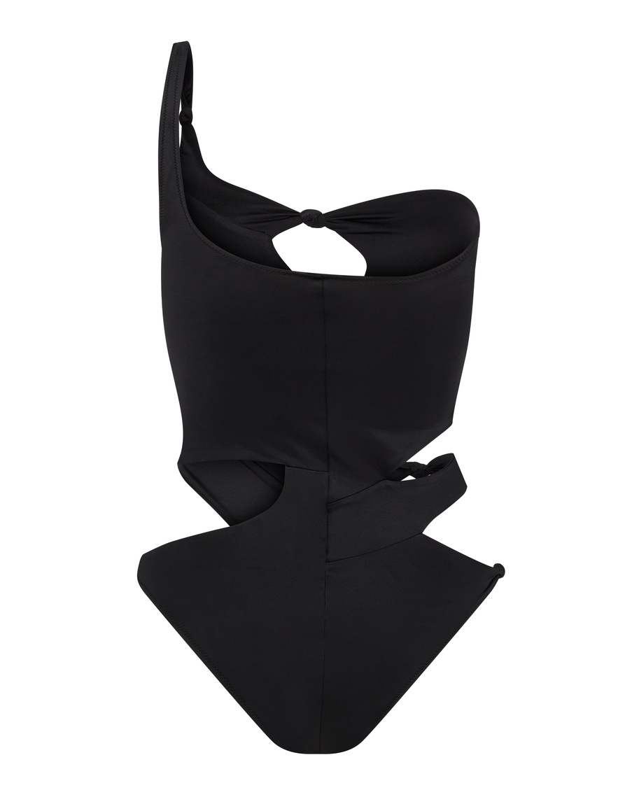 Черный слитный купальник Zoria