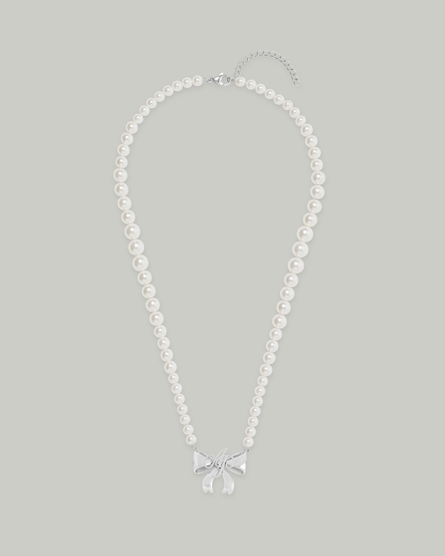 Жемчужно-серебряное ожерелье Beki