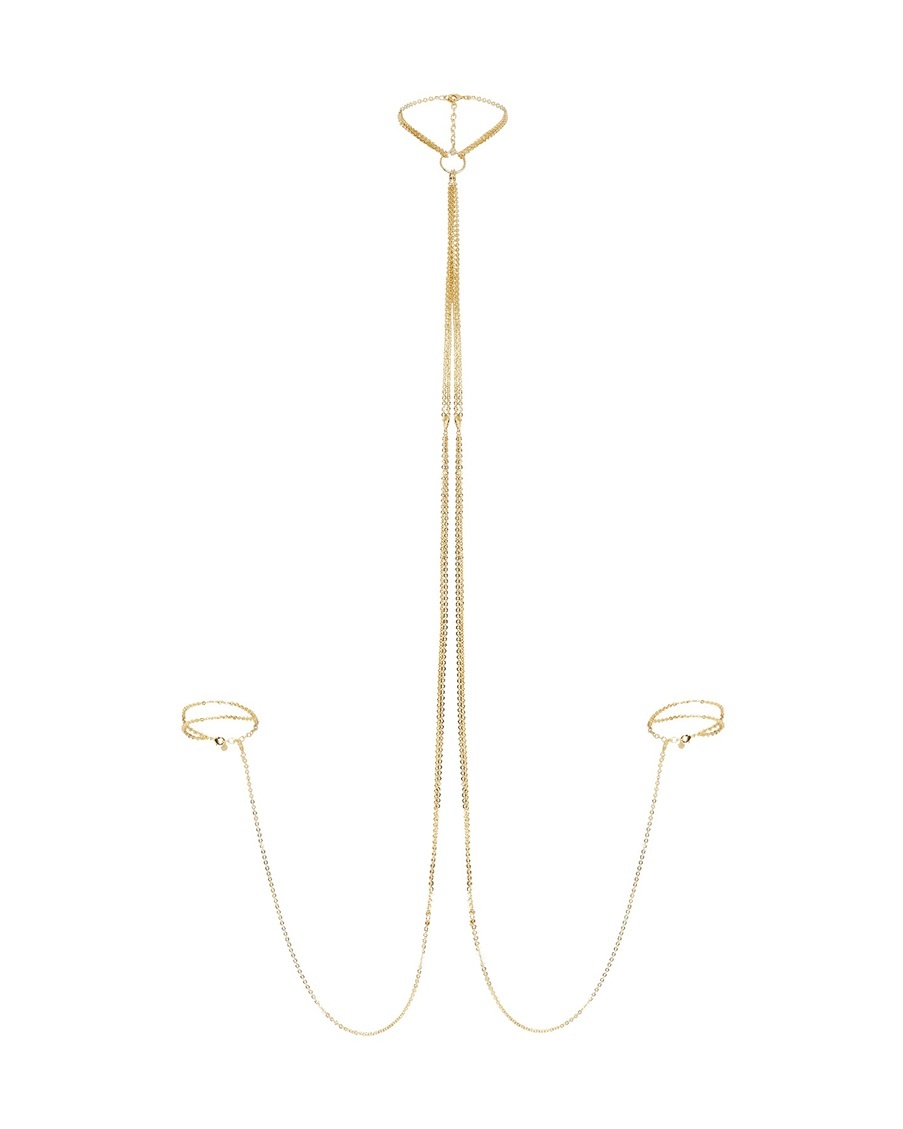 Золотистые чокер и браслеты на цепочке Foxie