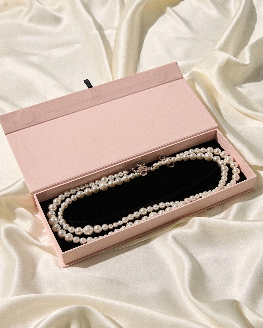 Жемчужное розово-золотое ожерелье Barb