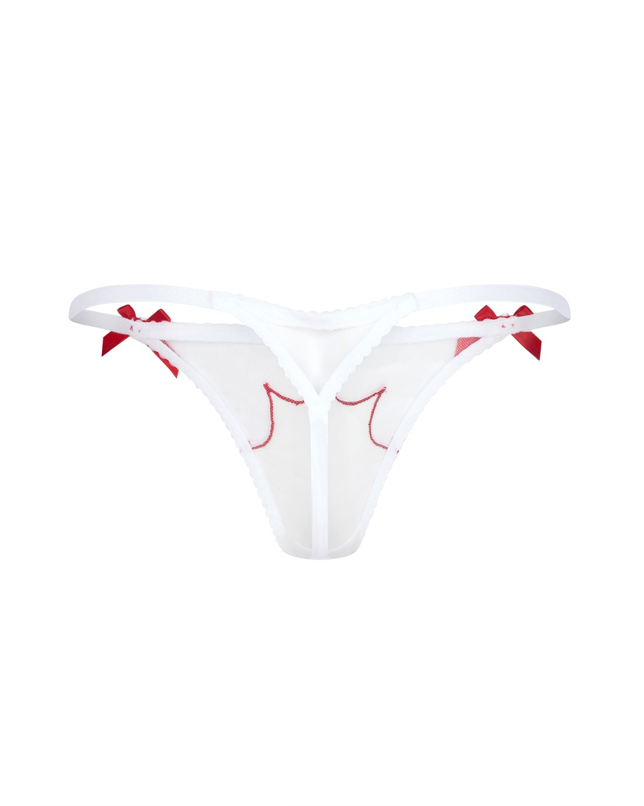 Белые прозрачные трусы стринги Lorna