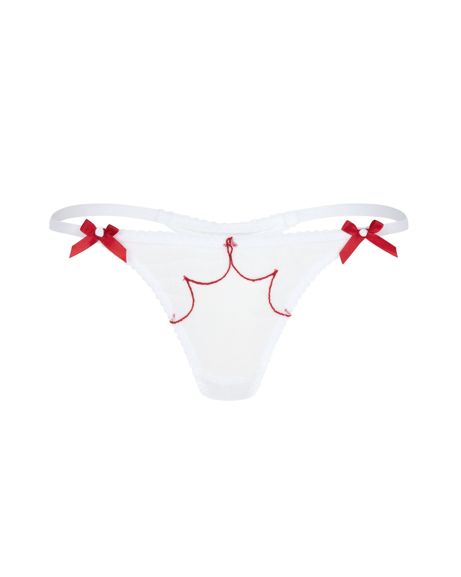 Белые прозрачные трусы стринги Lorna