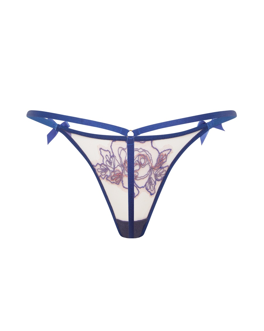 Синие трусы стринги Lindie