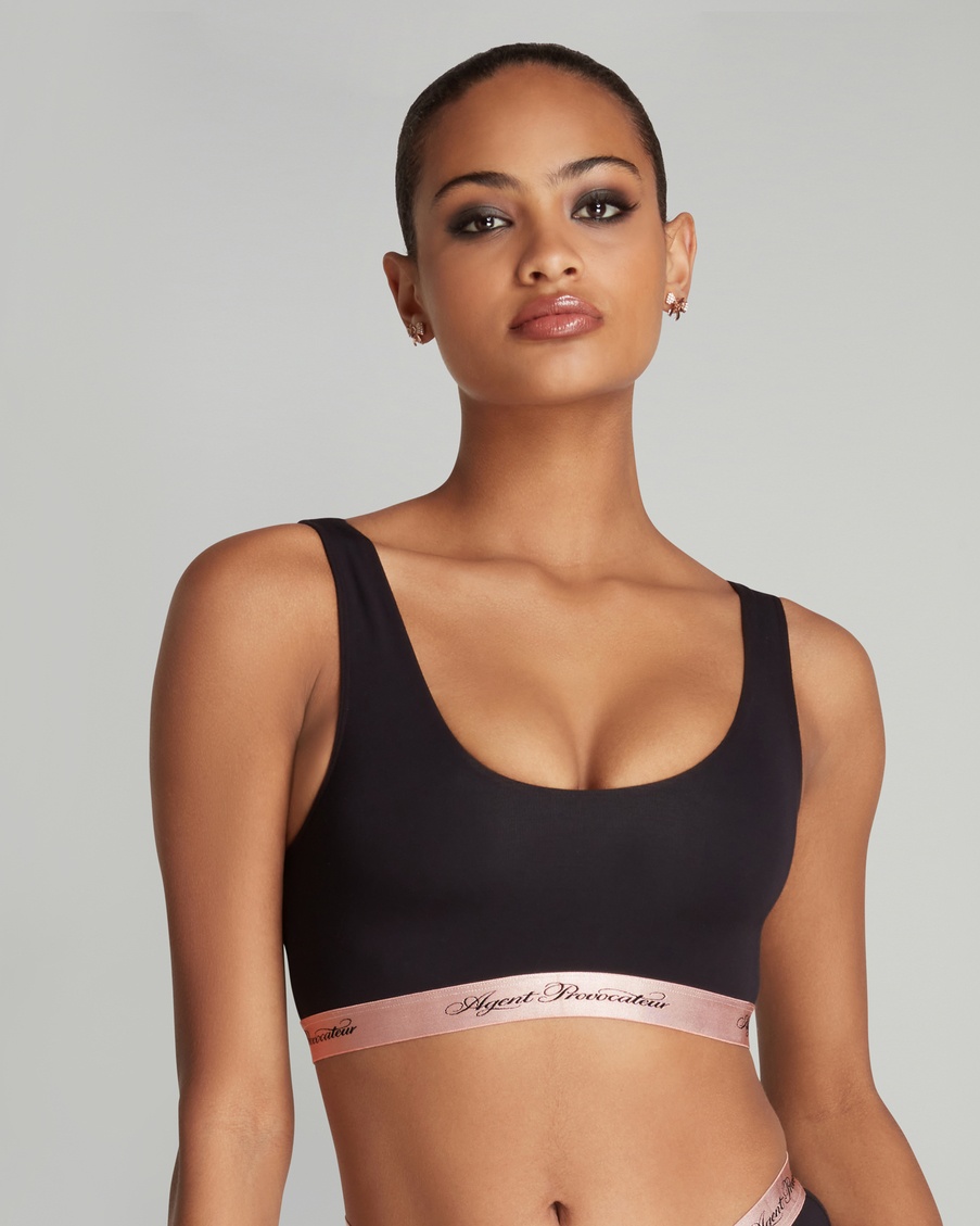 Черный бюстгальтер без косточек Clea