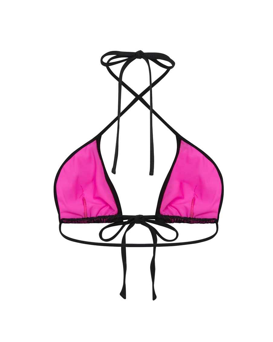 Черно-розовый топ купальника Evelina