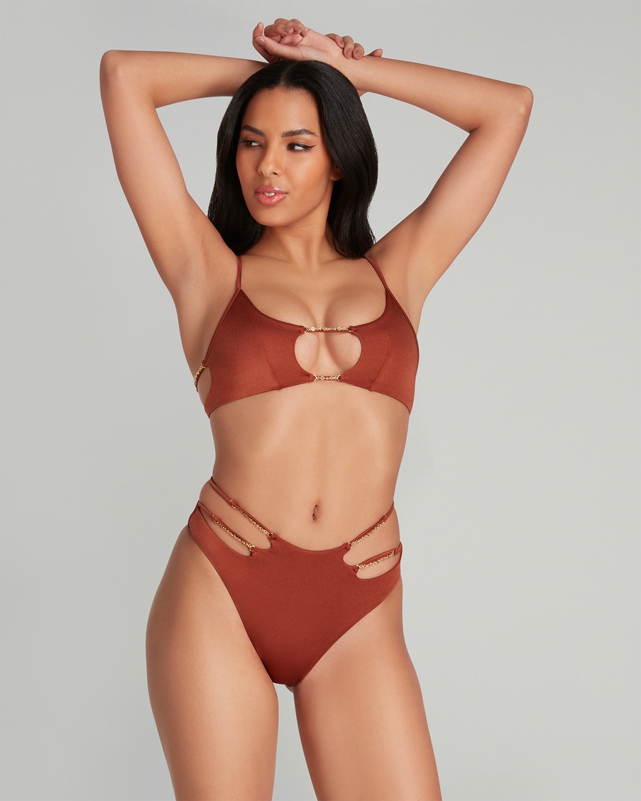 Коричневые плавки купальника Christiana