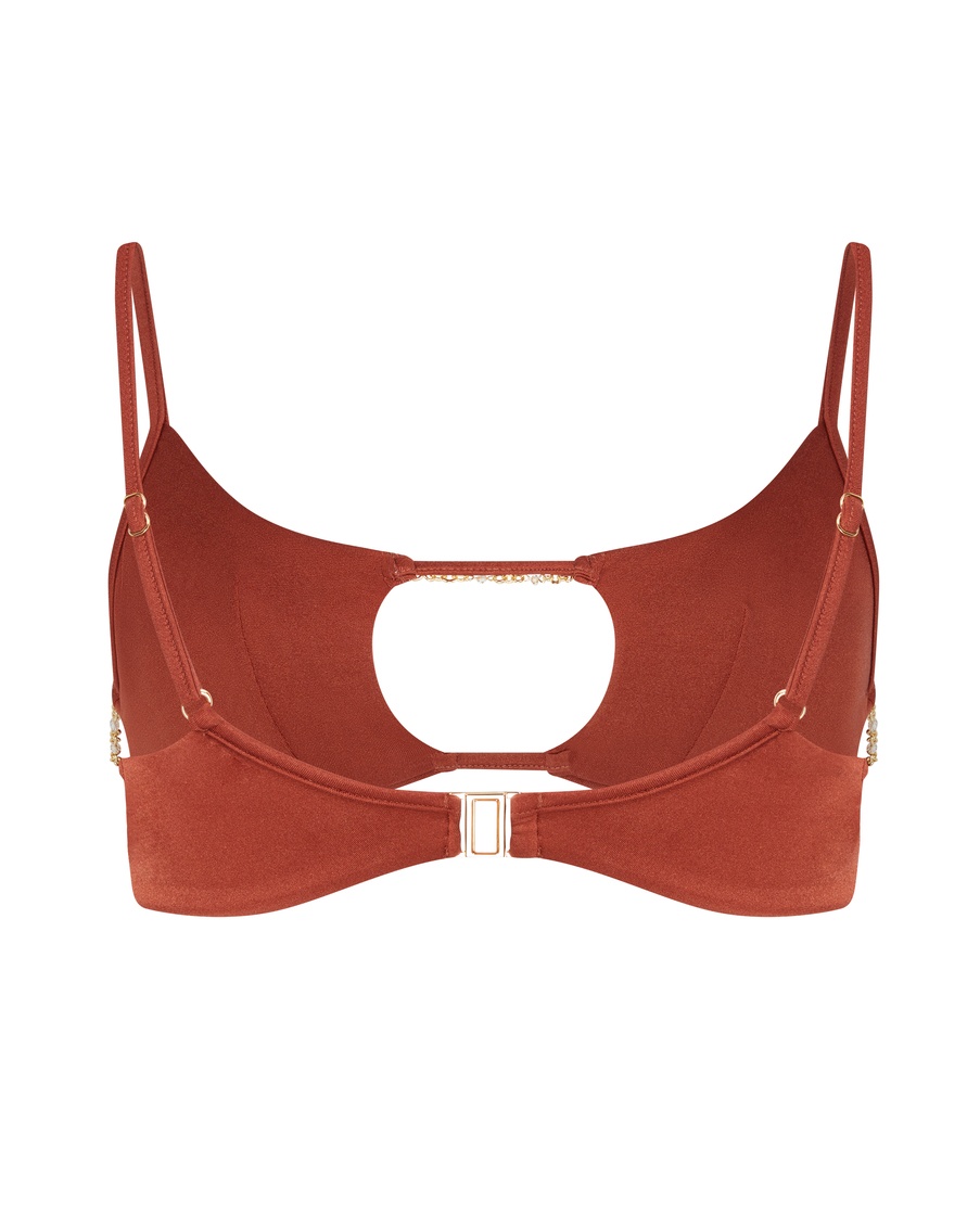 Коричневый топ купальника Christiana