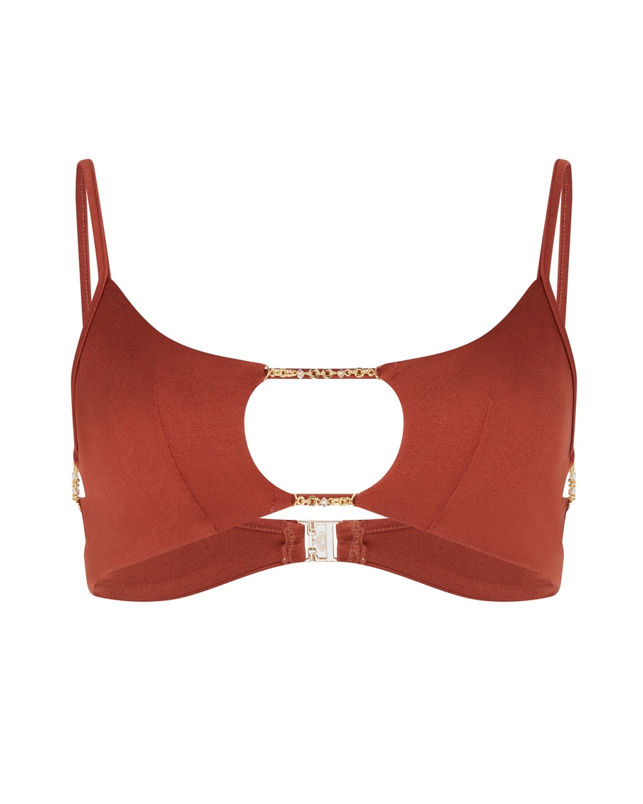 Коричневый топ купальника Christiana