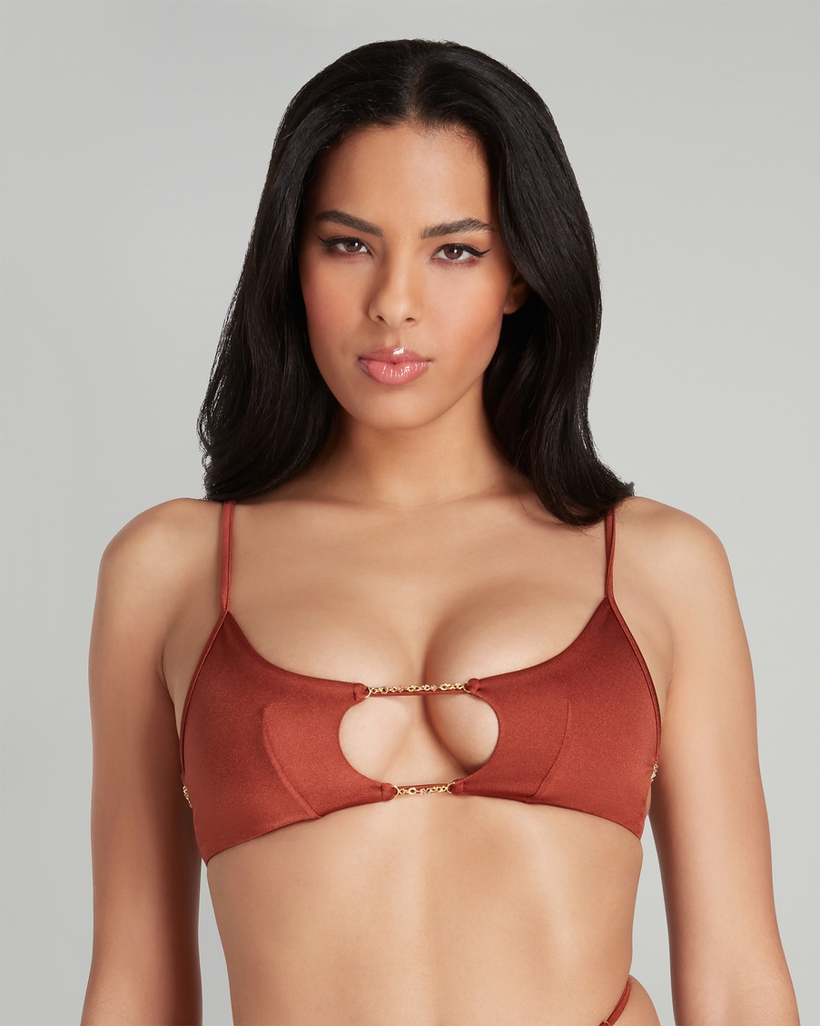 Коричневый топ купальника Christiana