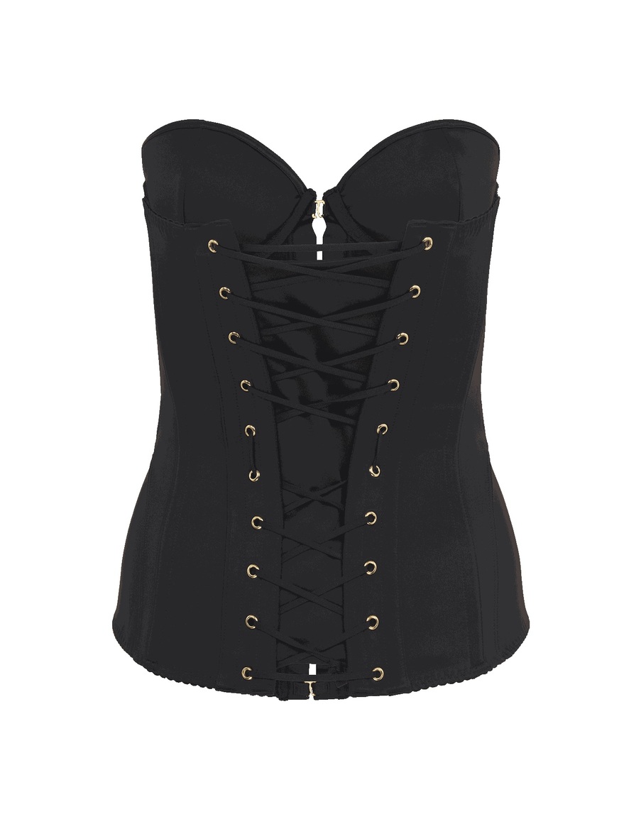 Черный корсет из сатина Mercy Satin