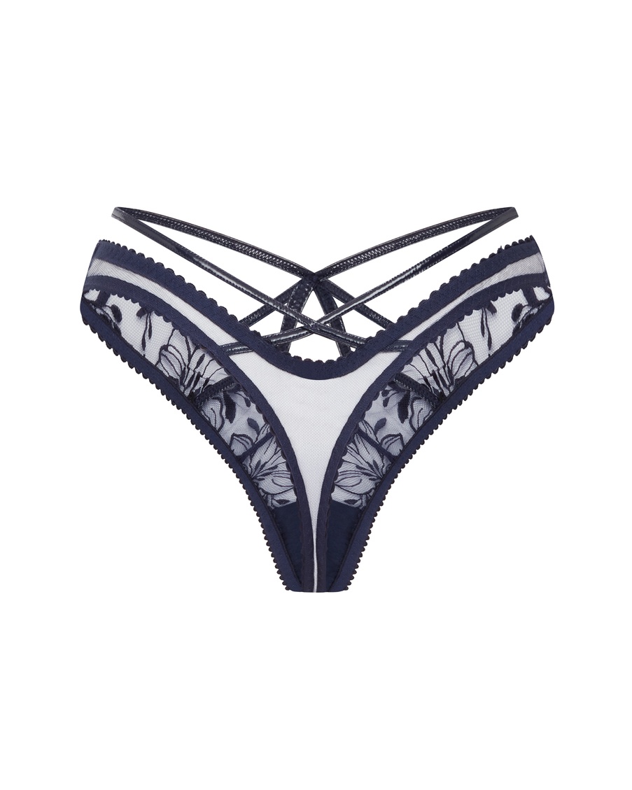 Темно-синие трусы стринги Ozella