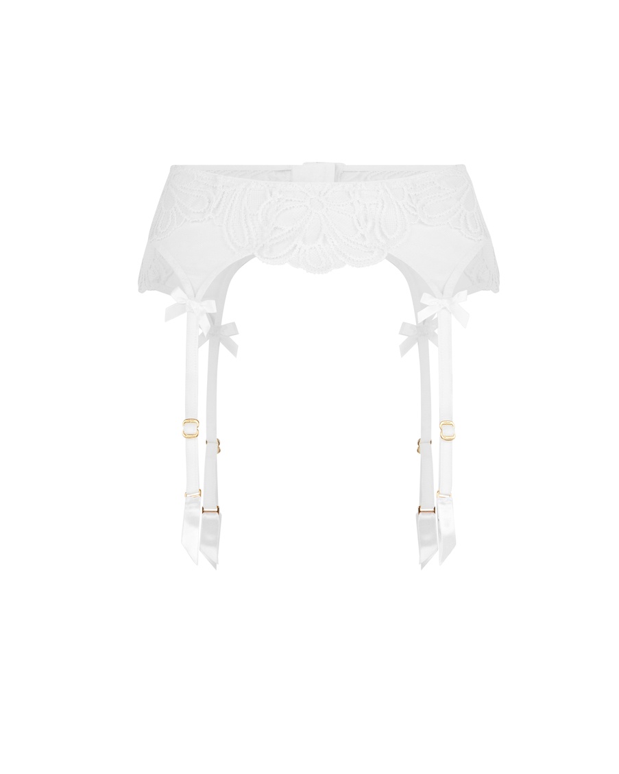 Белый пояс для чулок Nelle