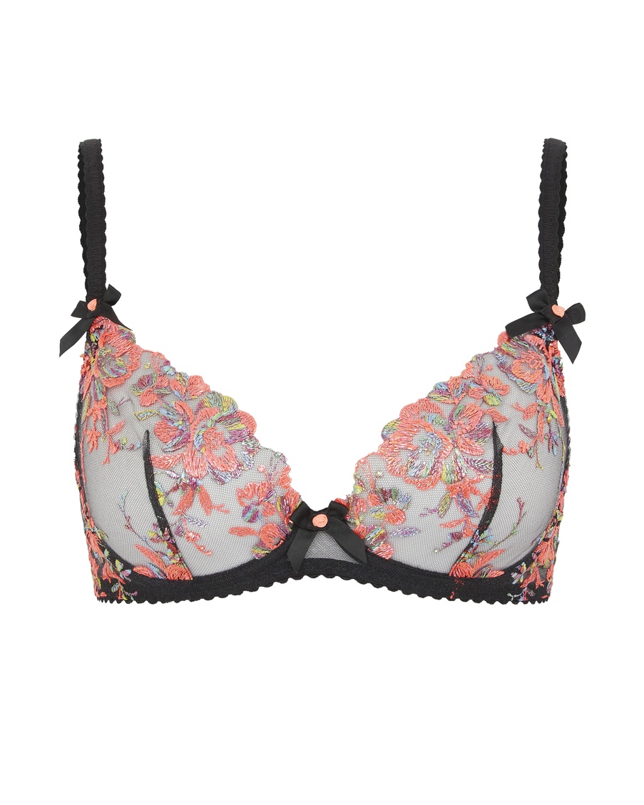 Черно-оранжевый бюстгальтер с мягкой чашкой Lexx