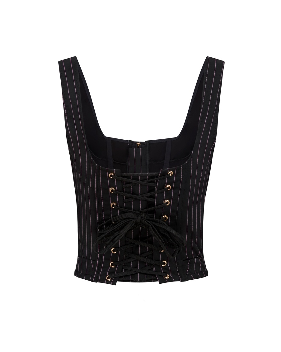 Черно-розовый корсет Zena