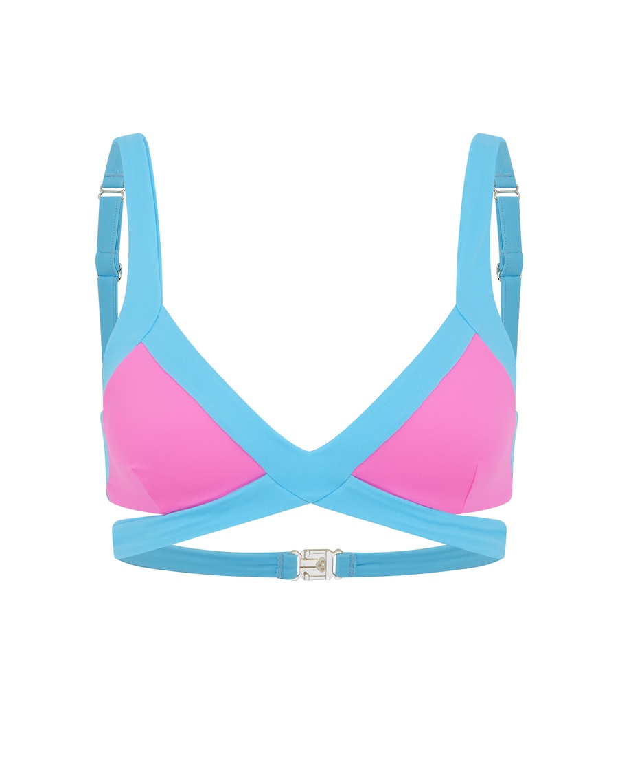 Розово-голубой топ купальника Mazzy