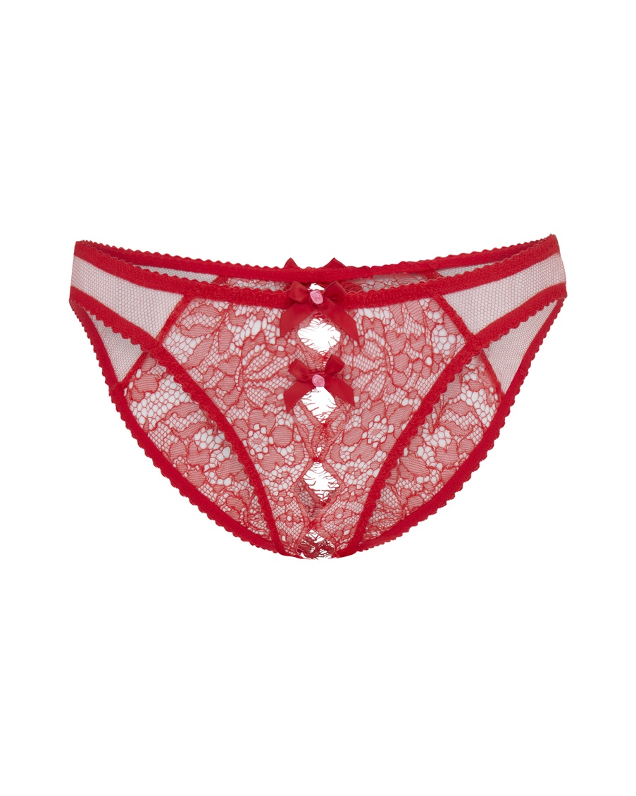 Красные кружевные французские трусы Lorna Lace