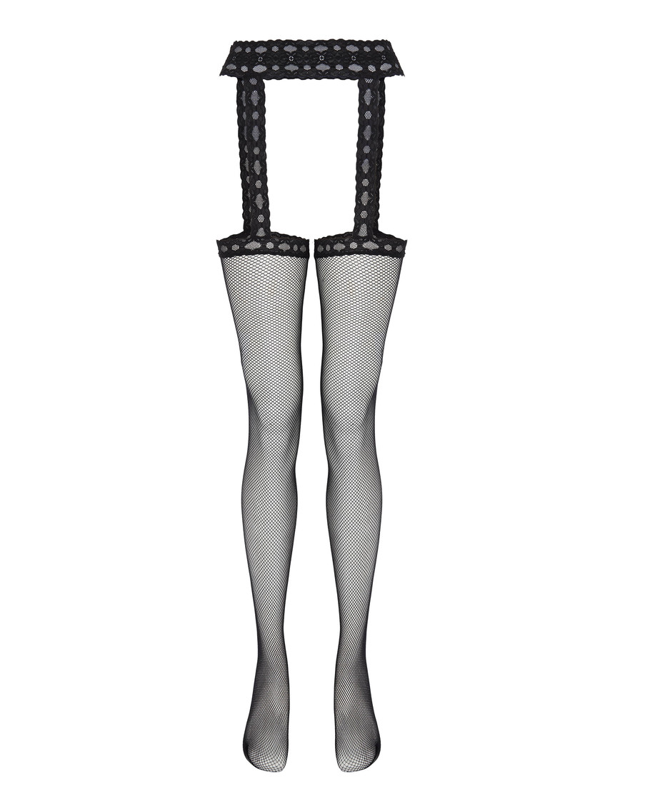 Черные чулки-колготки в сетку Cyra