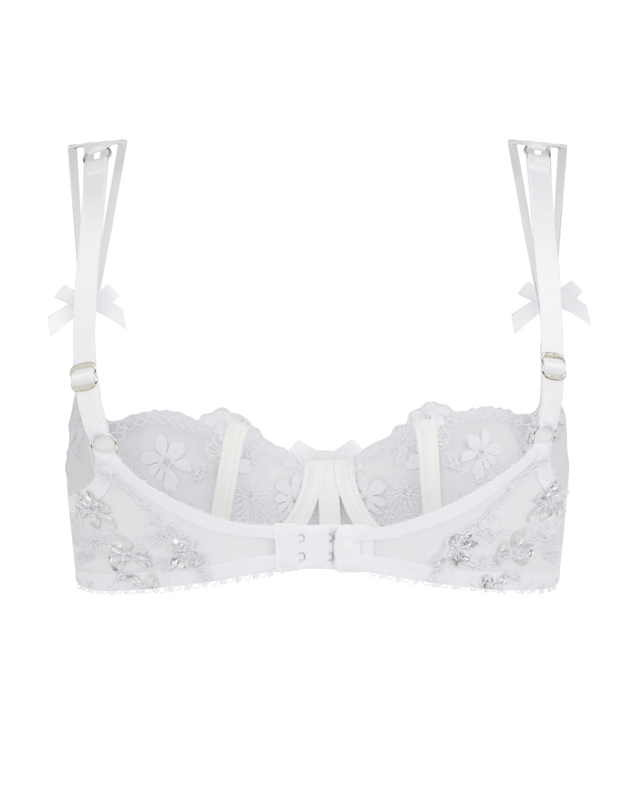 Белый прозрачный бюстгальтер балконет Skylee