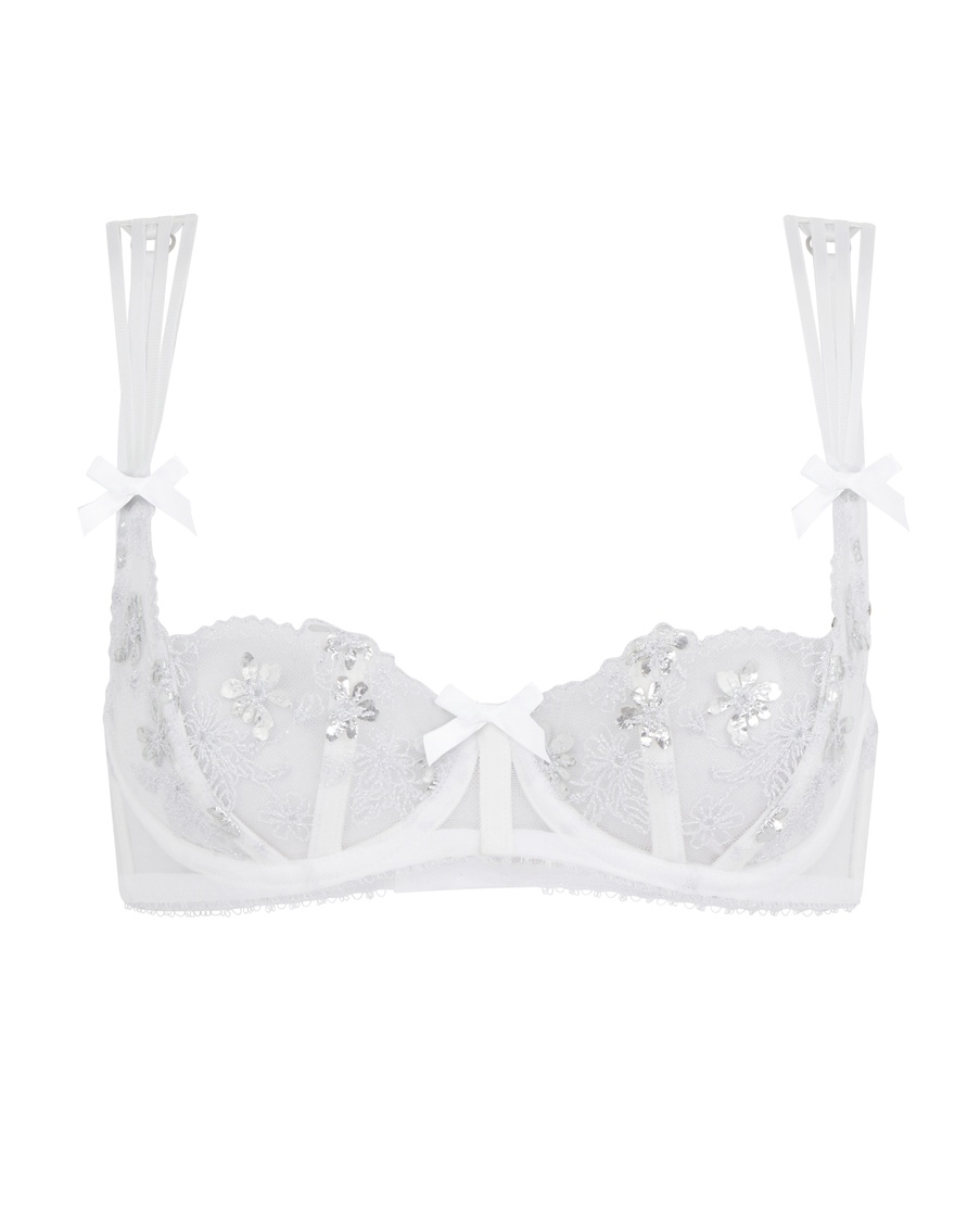 Белый прозрачный бюстгальтер балконет Skylee