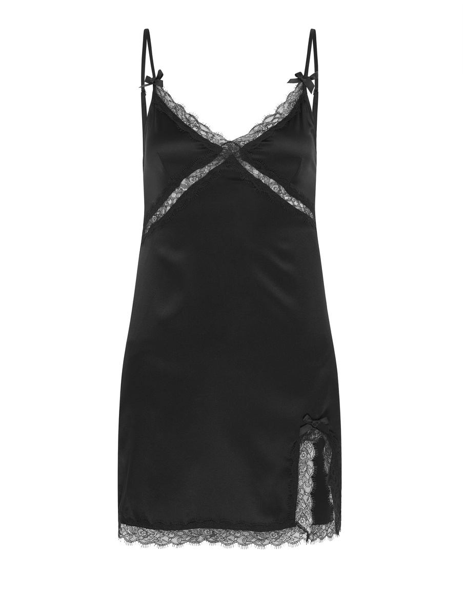 Черная шелковая сорочка Gisele