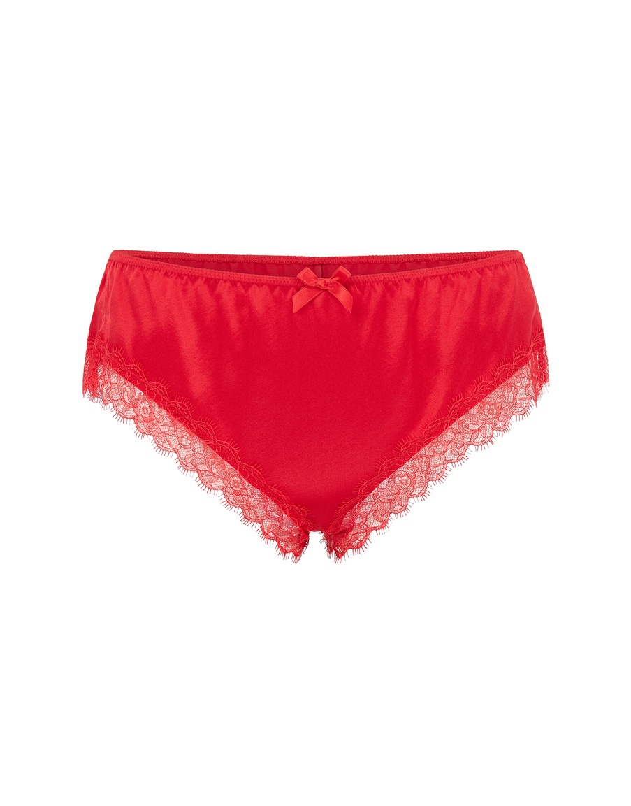 Красные шелковые классические трусы Gisele