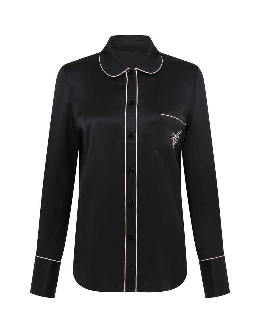 Черная рубашка пижамы Classic