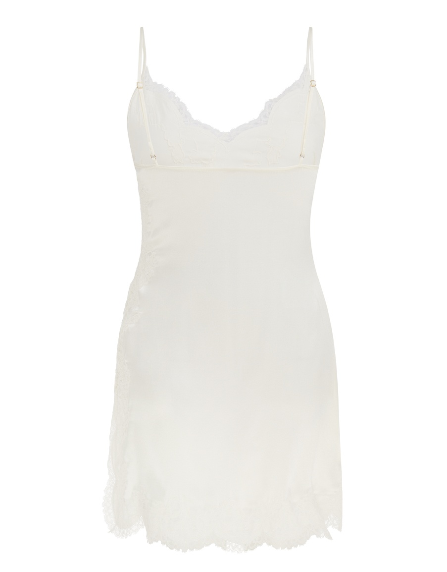 Белая шелковая сорочка с кружевом Amelea