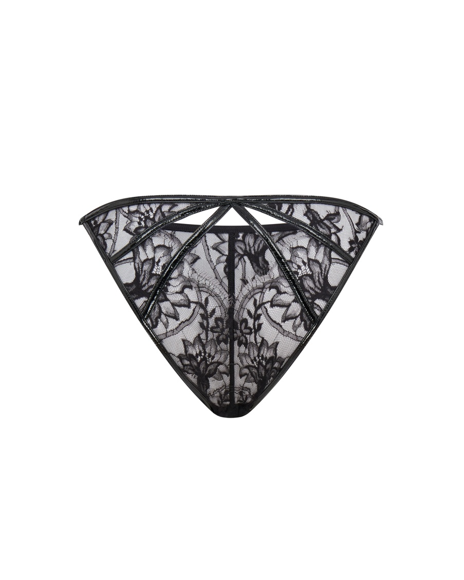 Черные кружевные французские трусы Alyss