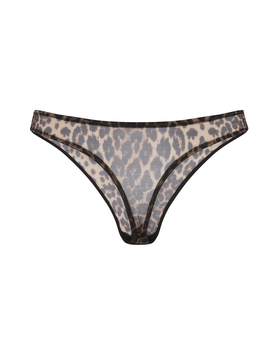 Леопардовые прозрачные трусы стринги Lucky