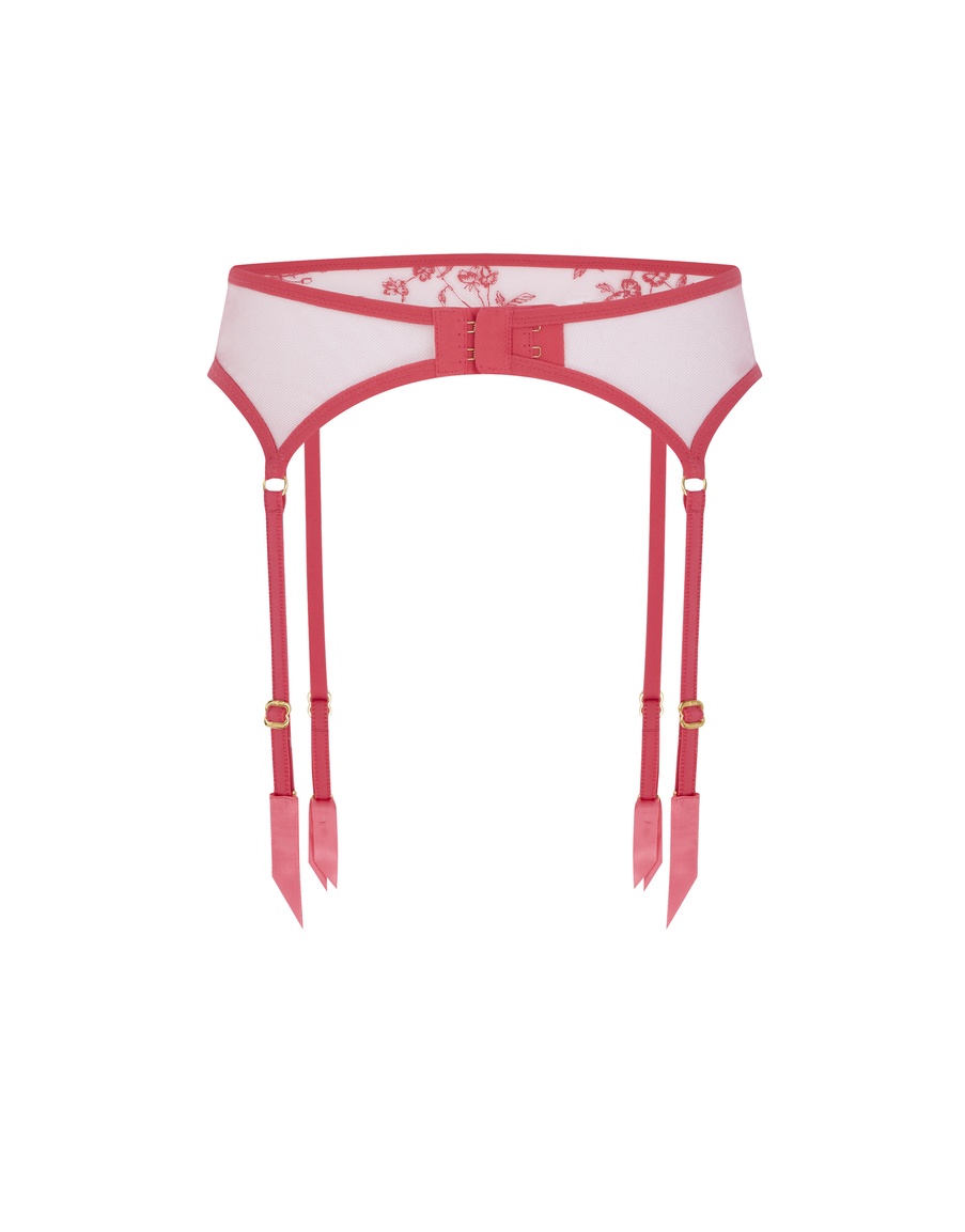 Розовый прозрачный пояс для чулок Henrieta