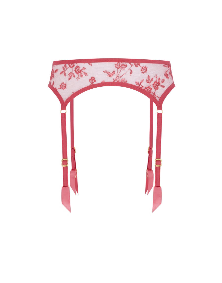 Розовый прозрачный пояс для чулок Henrieta