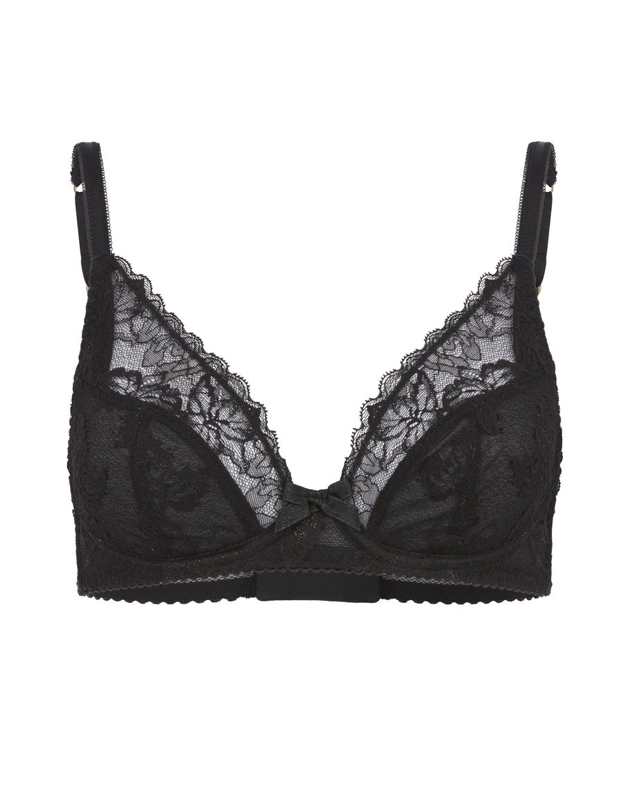 Черный кружевной бюстгальтер с мягкой чашкой Leni