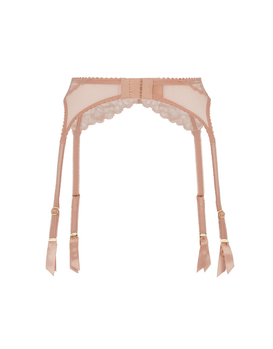 Кремовый кружевной пояс для чулок Leni