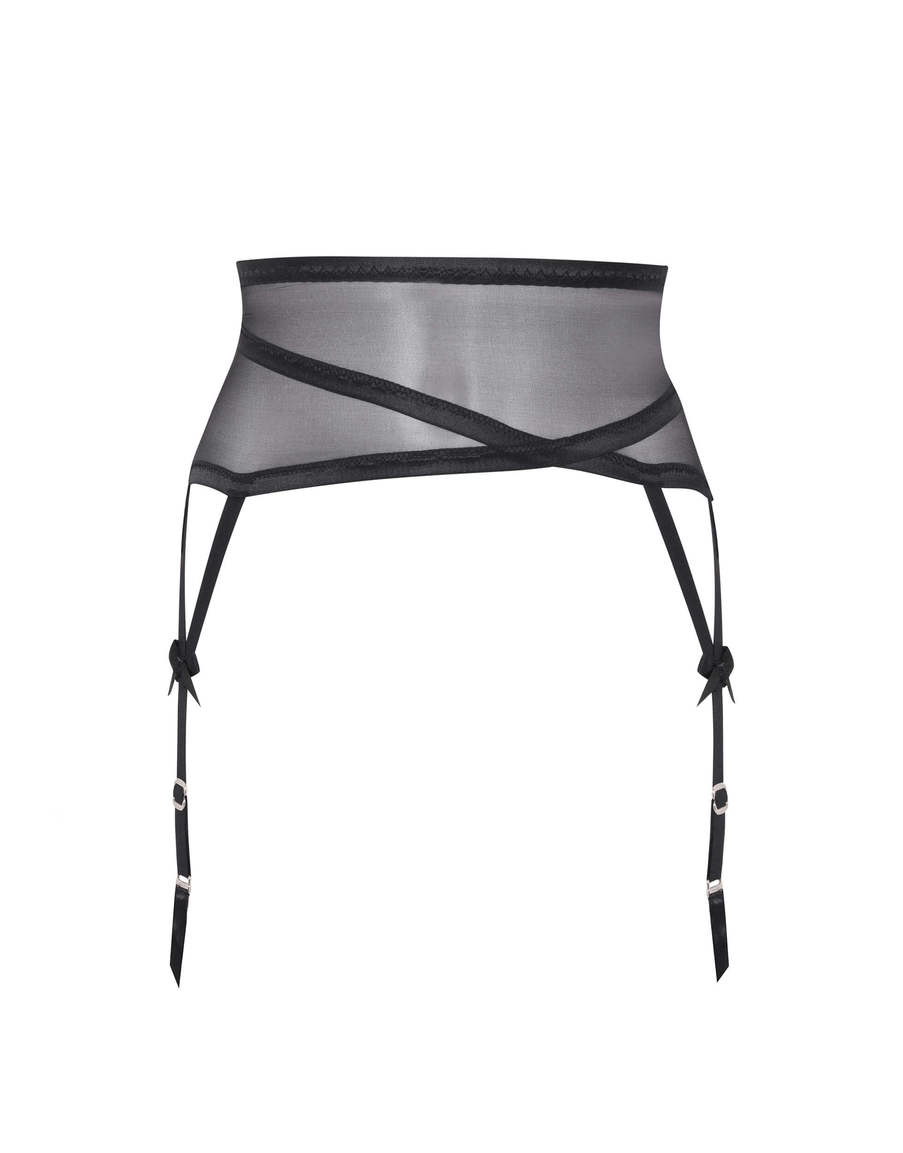 Черный пояс для чулок Joan