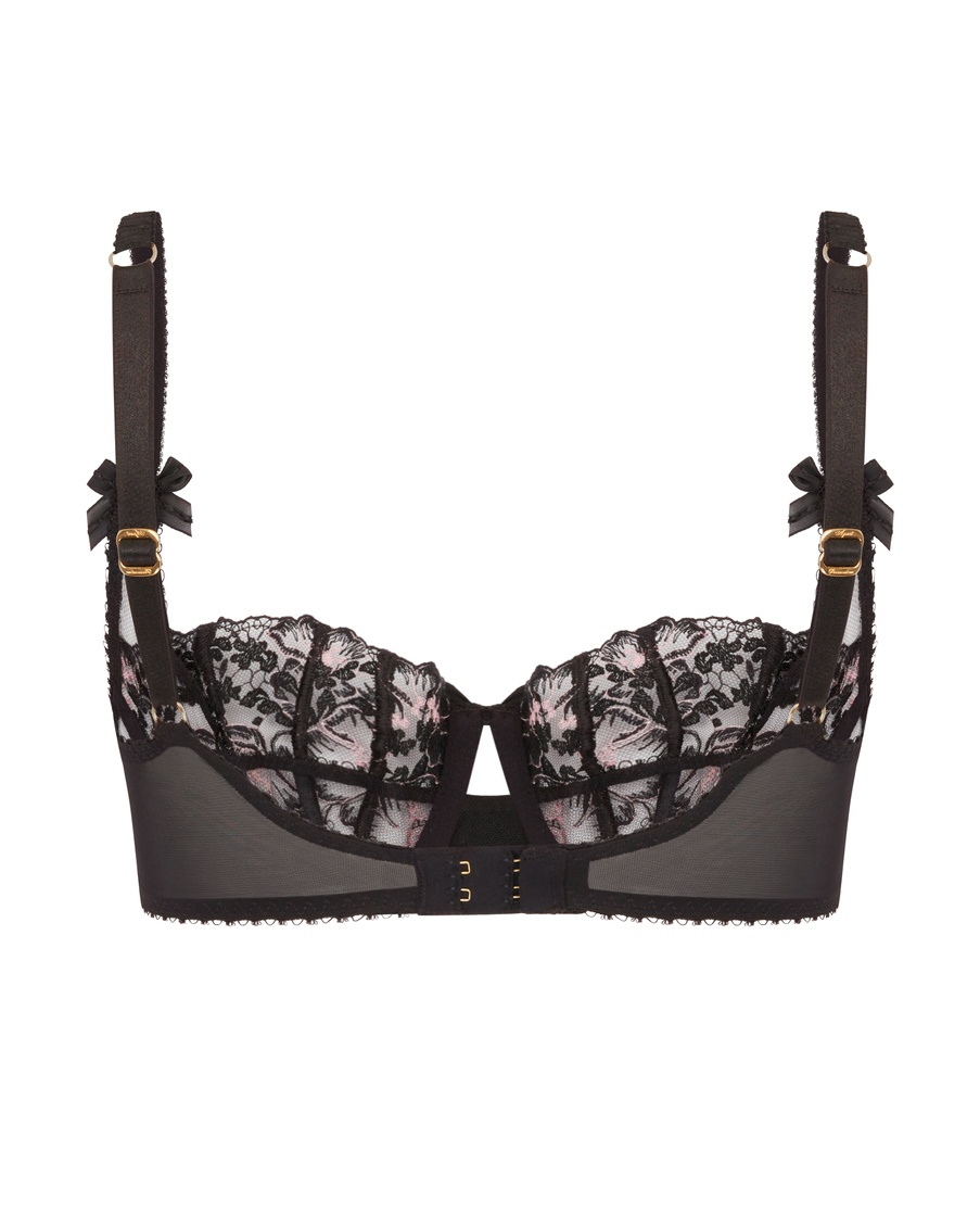 Черно-розовый бюстгальтер балконет Lana