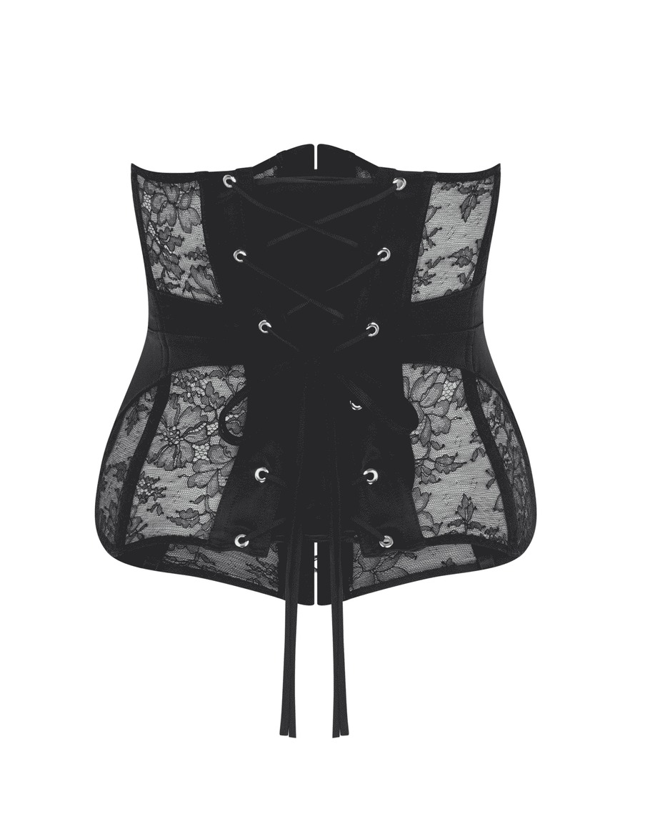 Черный корсетный пояс для чулок Camilla