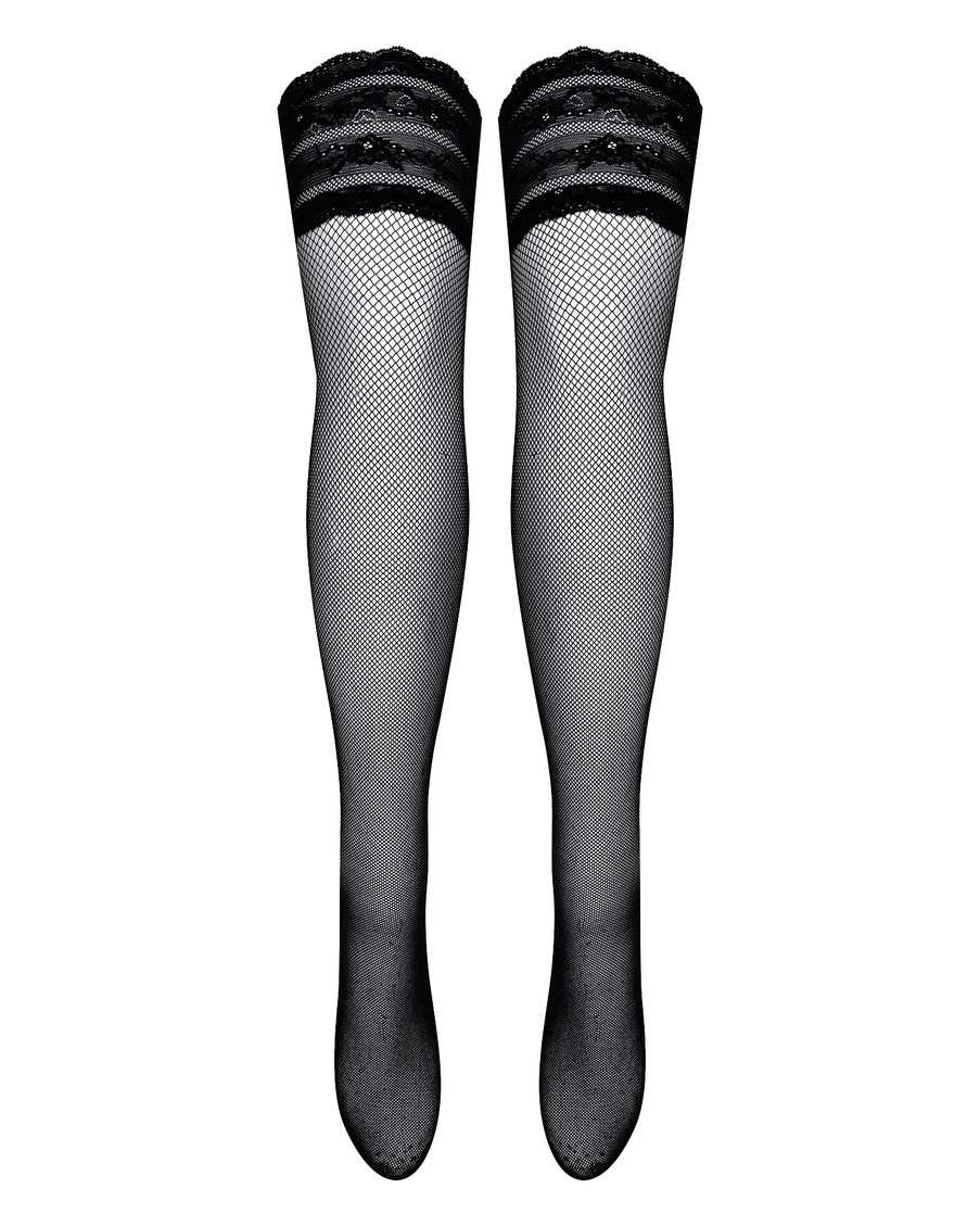 Черные чулки на резинке Topez