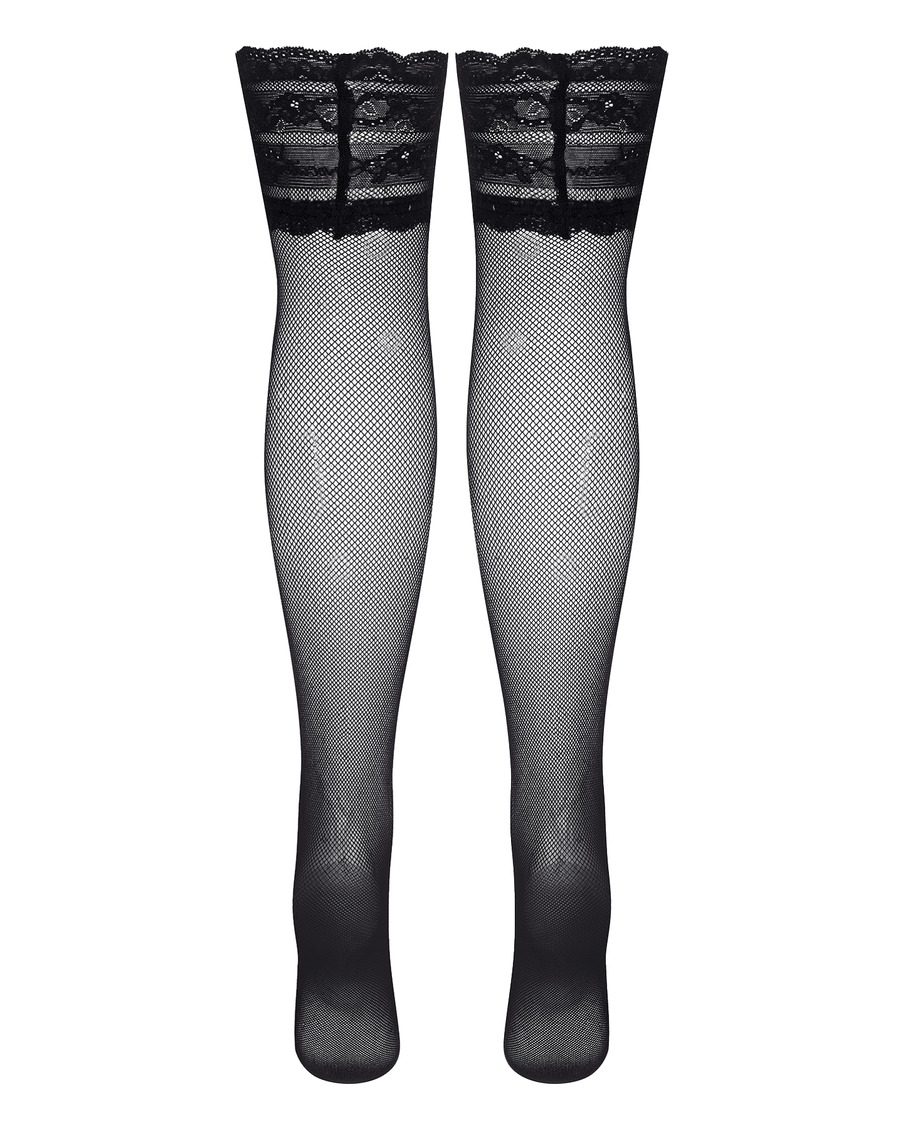 Черные чулки на резинке Topez