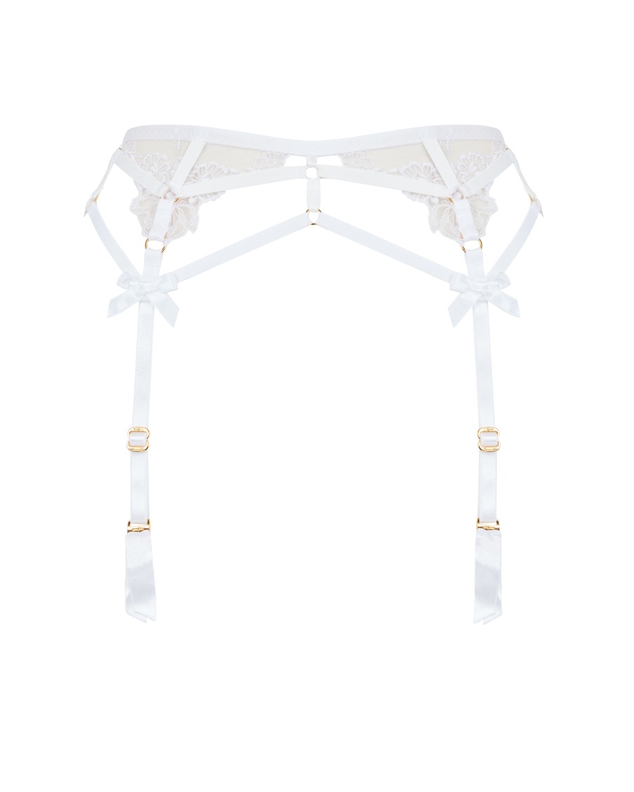 Белый пояс для чулок Melanie