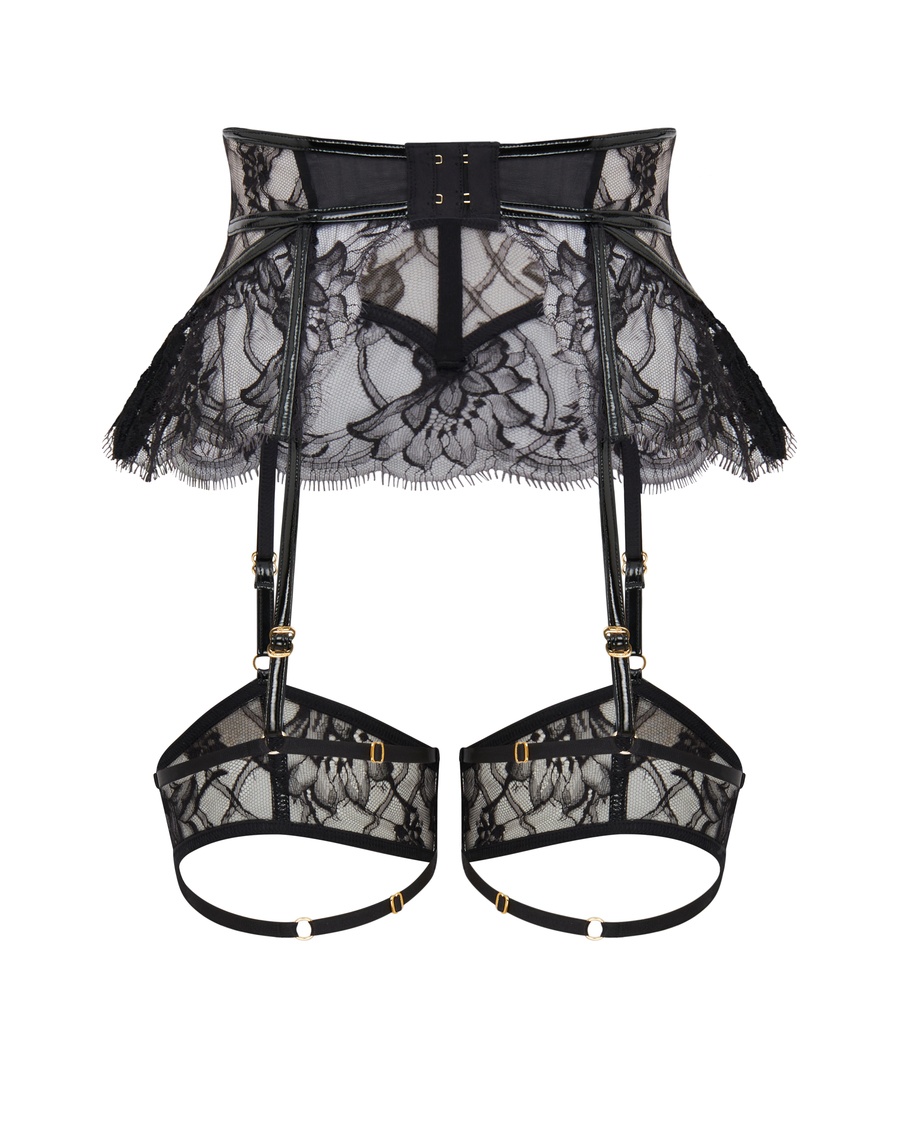 Черный пояс для чулок Alyss